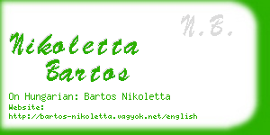 nikoletta bartos business card